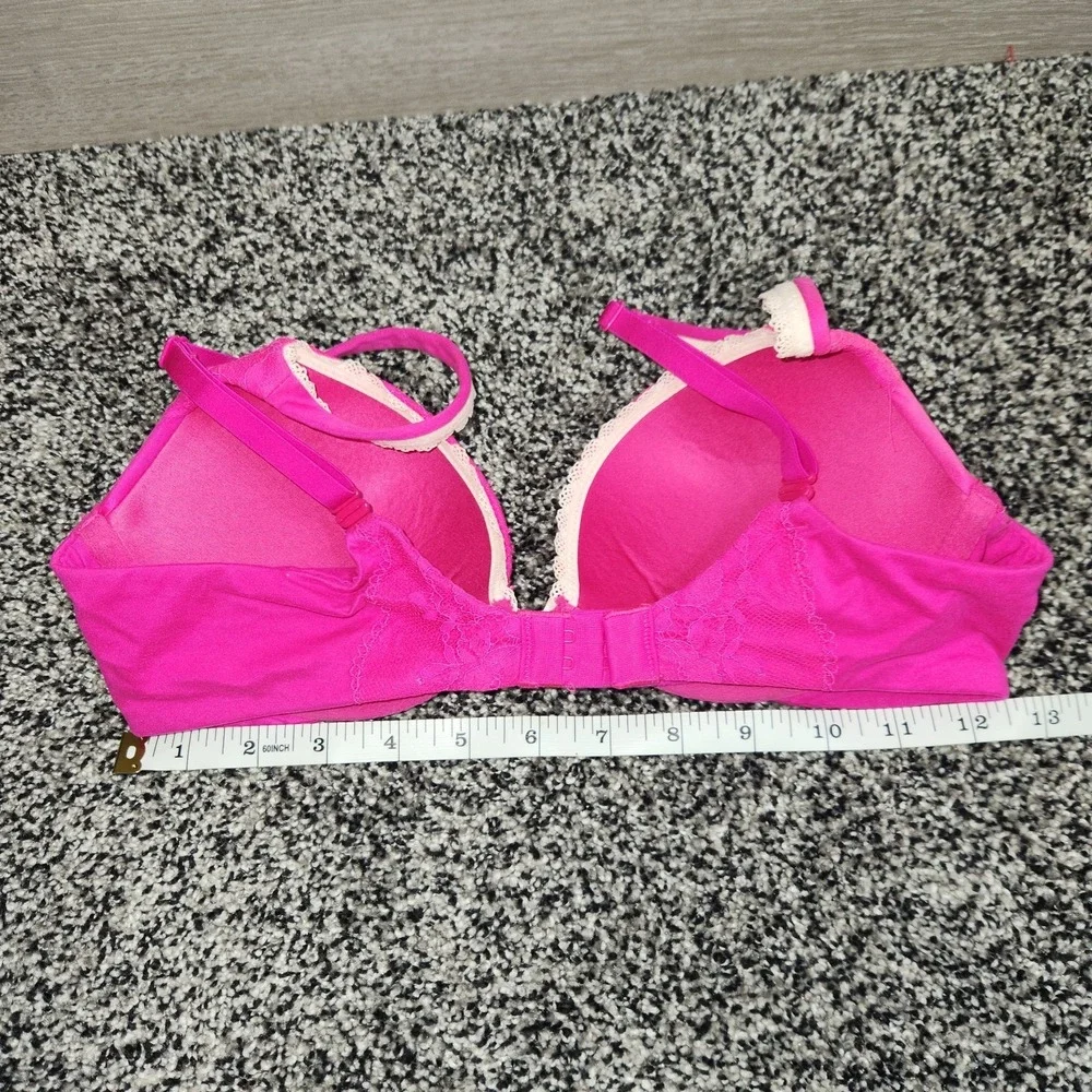 victorias secret body by victoria Padded Push Up bra Hot Pink Lace Women's 34B